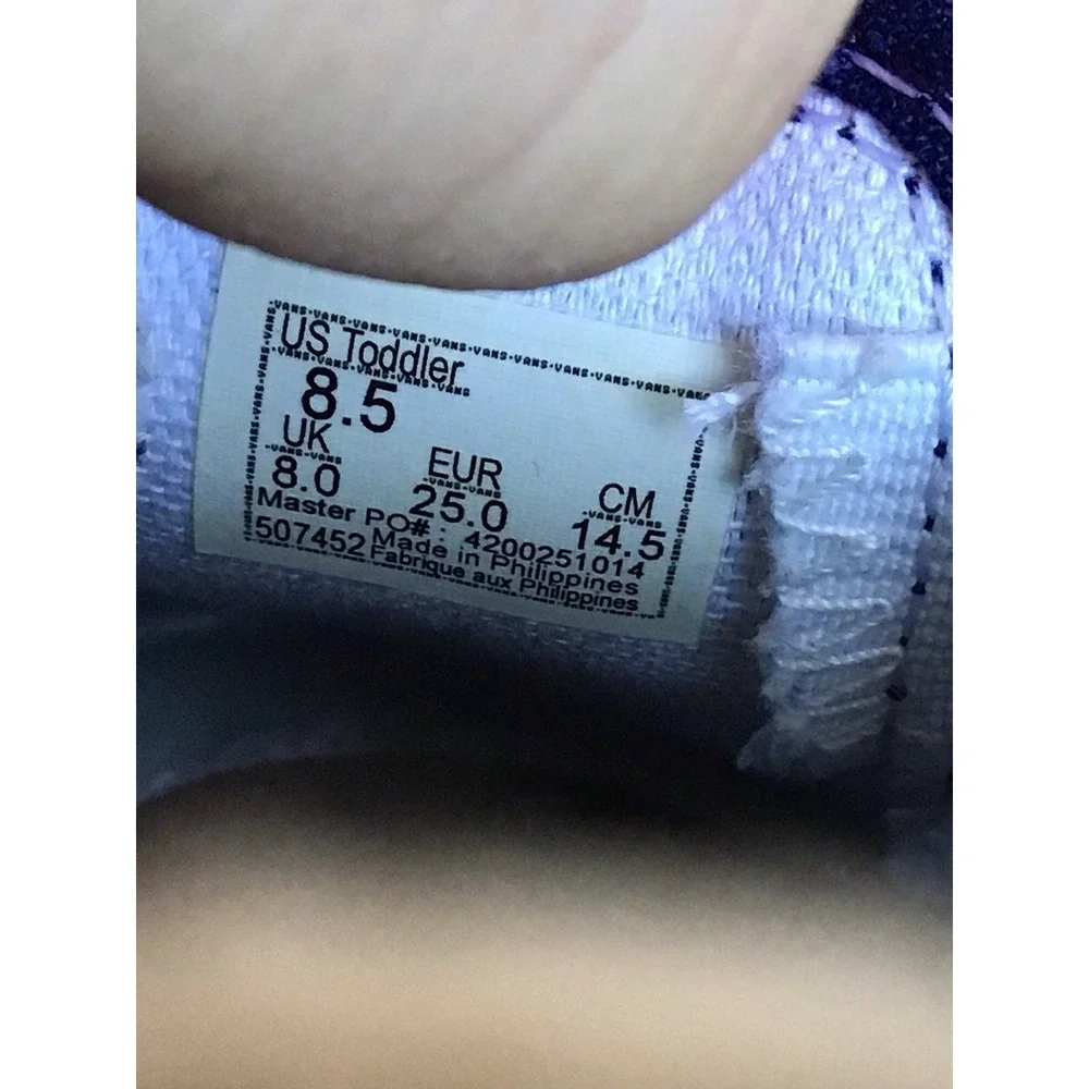 Vans Toddler Size 8.5 slip on Sneakers Glitter silver Blue Off The Wall Shoes